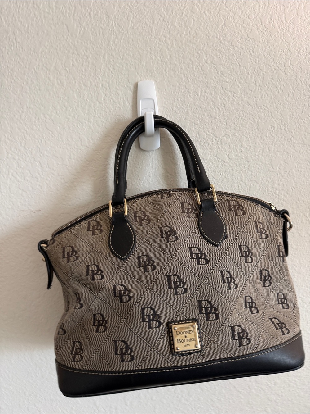 Dooney & Bourke black/grey Signature Quilted Satchel